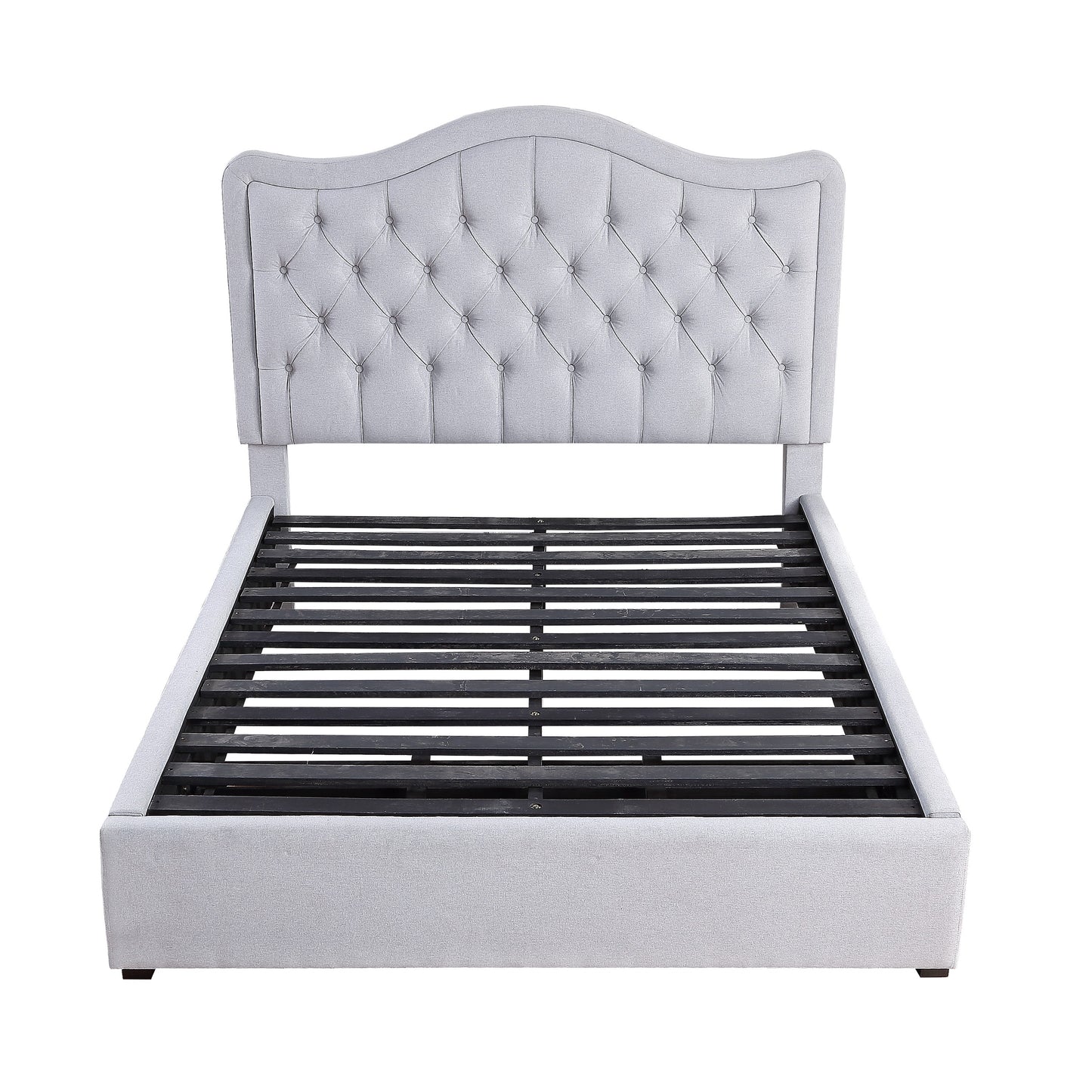 Homelegance Queen Bed Toddrick Gray Linen-Like Fabric 1642-1