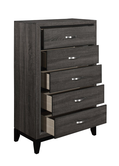 Homelegance Davi Chest Gray Finish with Five Drawers and Chrome Pulls 1645-9