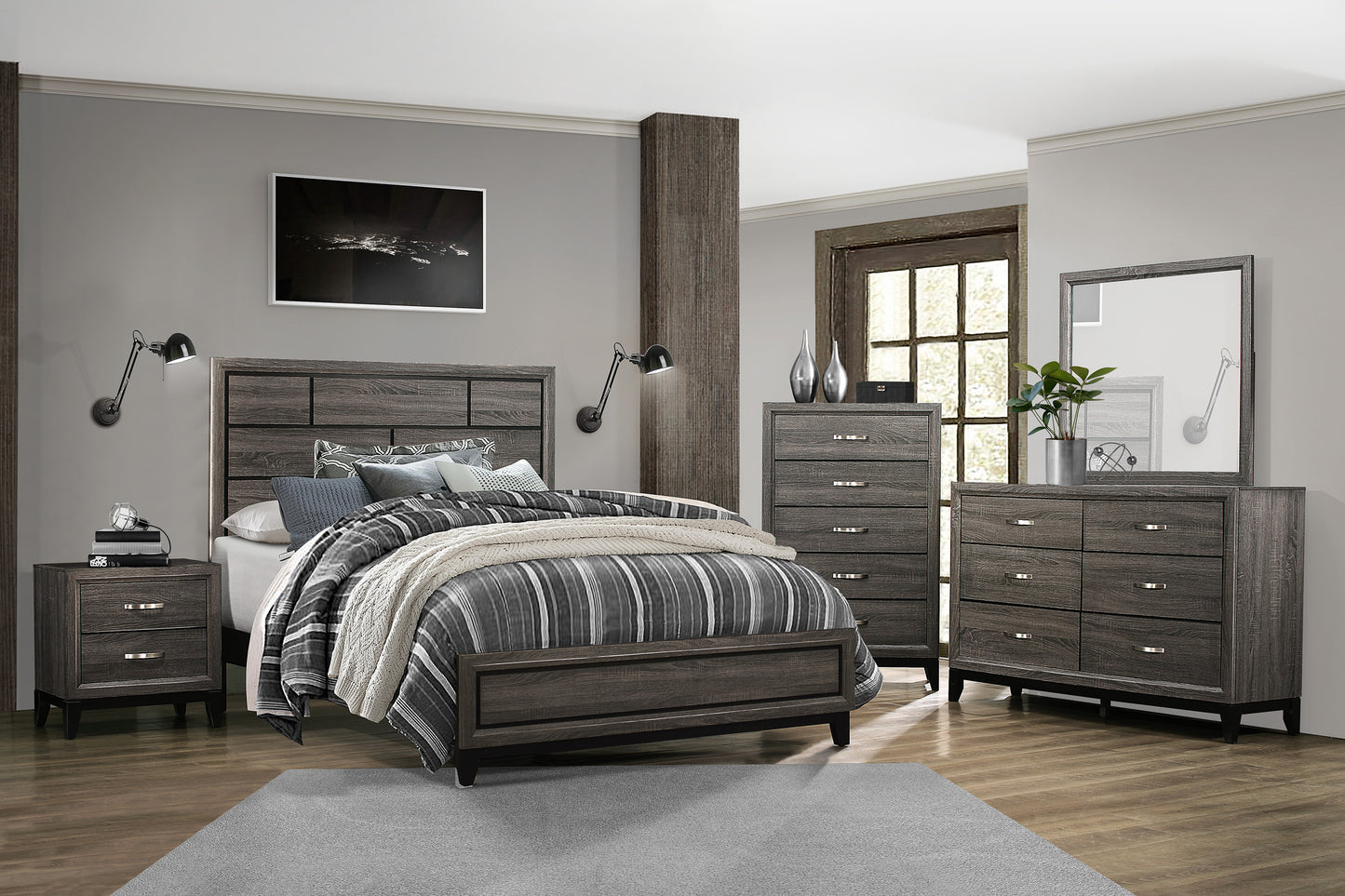 Homelegance Dresser Davi Gray Finish Elegant Storage Solution 1645-5