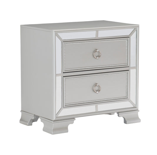 Homelegance Avondale Nightstand Silver Finish 1646-4