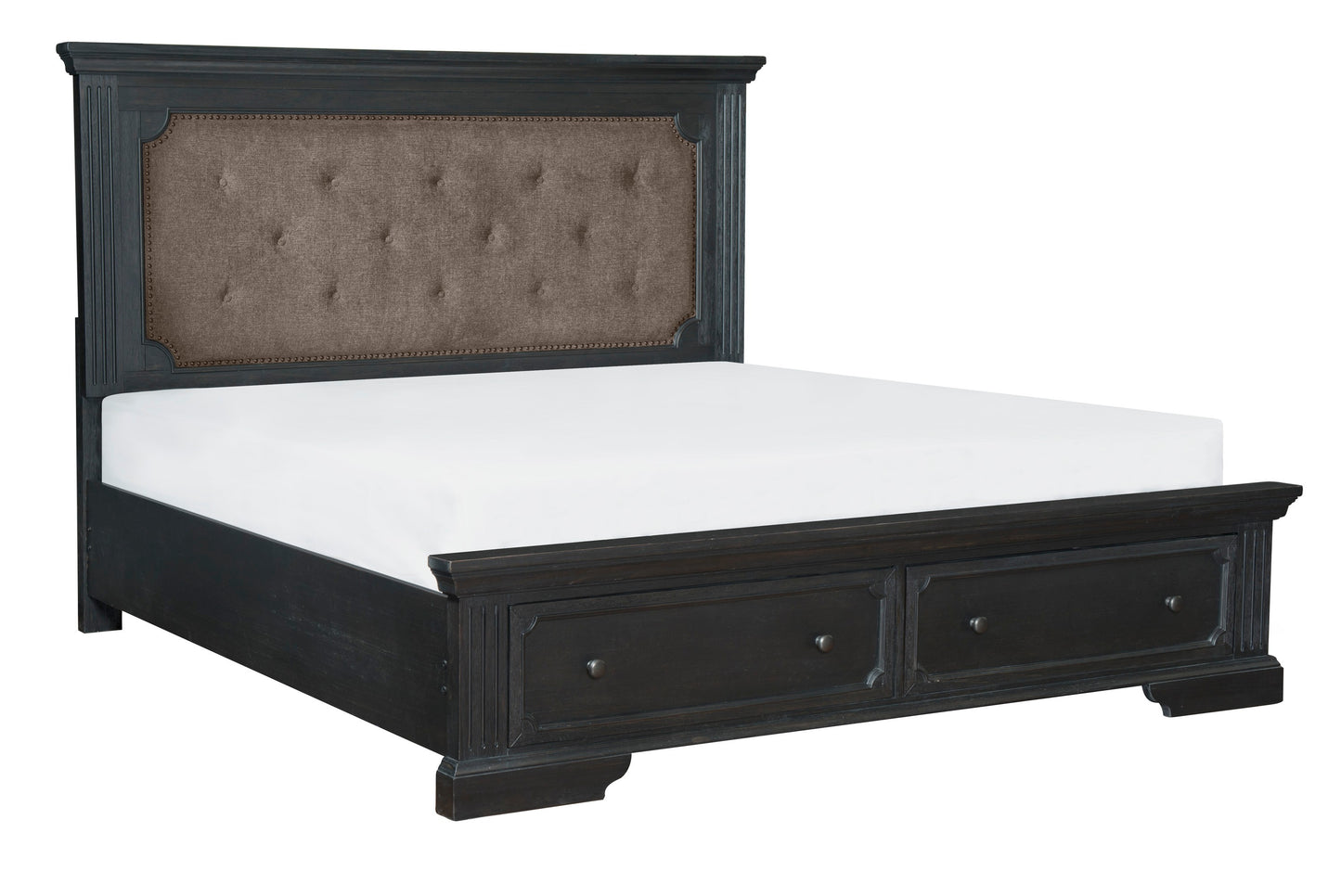 Homelegance Queen Bed Bolingbrook Charcoal Finish with Storage Drawers 1647-1