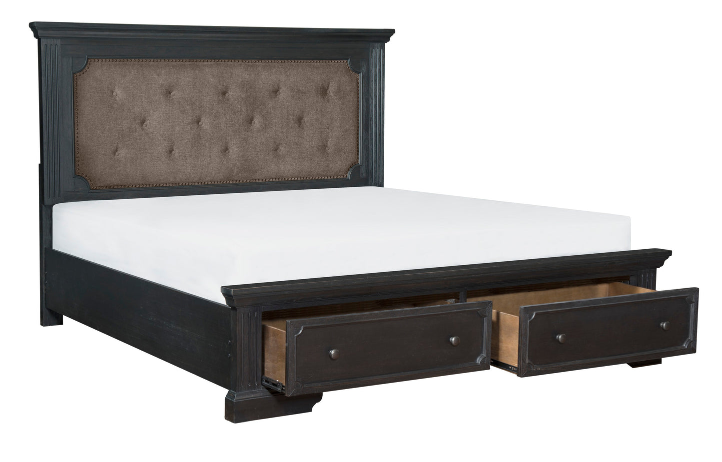 Homelegance Queen Bed Bolingbrook Charcoal Finish with Storage Drawers 1647-1