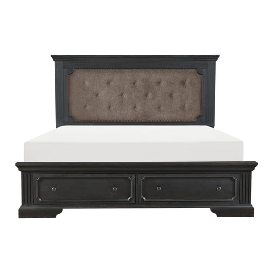 Homelegance Queen Bed Bolingbrook Charcoal Finish with Storage Drawers 1647-1