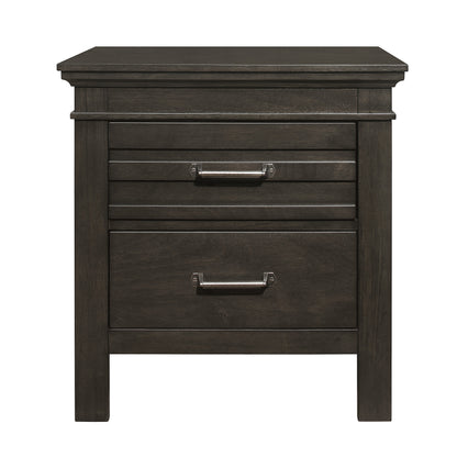 Homelegance Nightstand Blaire Farm Charcoal Gray Finish 1675-4