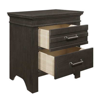 Homelegance Nightstand Blaire Farm Charcoal Gray Finish 1675-4