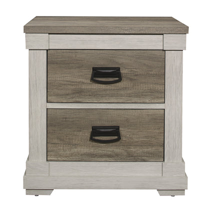 Homelegance Nightstand Arcadia Two-Tone Finish with Antique Black Handles 1677-4