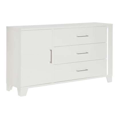 Homelegance Dresser Kerren White High Gloss Finish with LED Lighting 1678W-5