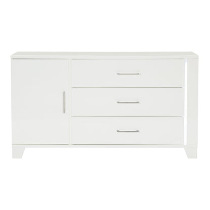 Homelegance Dresser Kerren White High Gloss Finish with LED Lighting 1678W-5