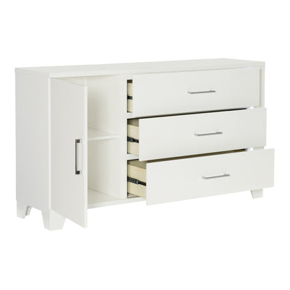 Homelegance Dresser Kerren White High Gloss Finish with LED Lighting 1678W-5