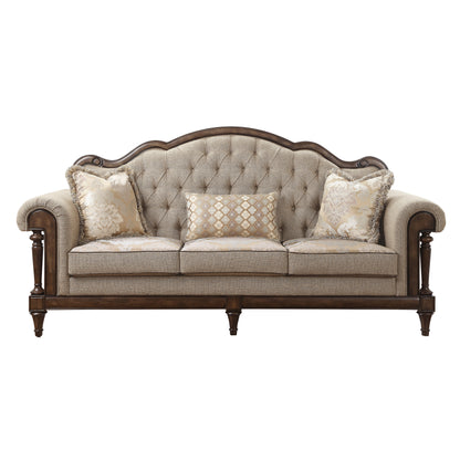 Homelegance Heath Court Sectional Sofa in Neutral Brown Fabric 16829-3