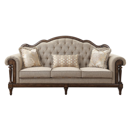 Homelegance Heath Court Sectional Sofa in Neutral Brown Fabric 16829-3