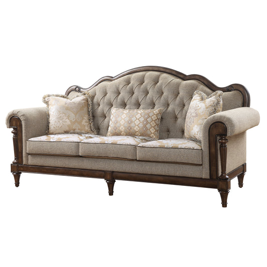 Homelegance Heath Court Sectional Sofa in Neutral Brown Fabric 16829-3
