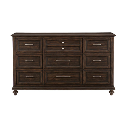 Homelegance Dresser Driftwood Charcoal Finish Cardano Style with Pewter Hardware 1689-5