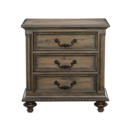 Homelegance Nightstand Rachelle Weathered Pecan Finish 1693-4