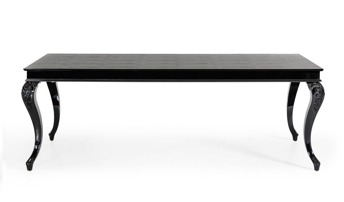 Sovereign Transitional Black Crocodile Dining Table w/ Black Gloss Legs