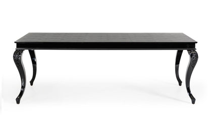 Sovereign Transitional Black Crocodile Dining Table w/ Black Gloss Legs