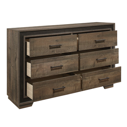 Homelegance Dresser Ellendale Rustic Mahogany Dark Ebony Finish 1695-5