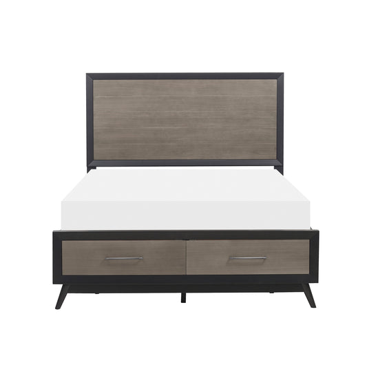 Homelegance Queen Bed Raku Barnwood Gray Finish Walnut Veneer 1711-1