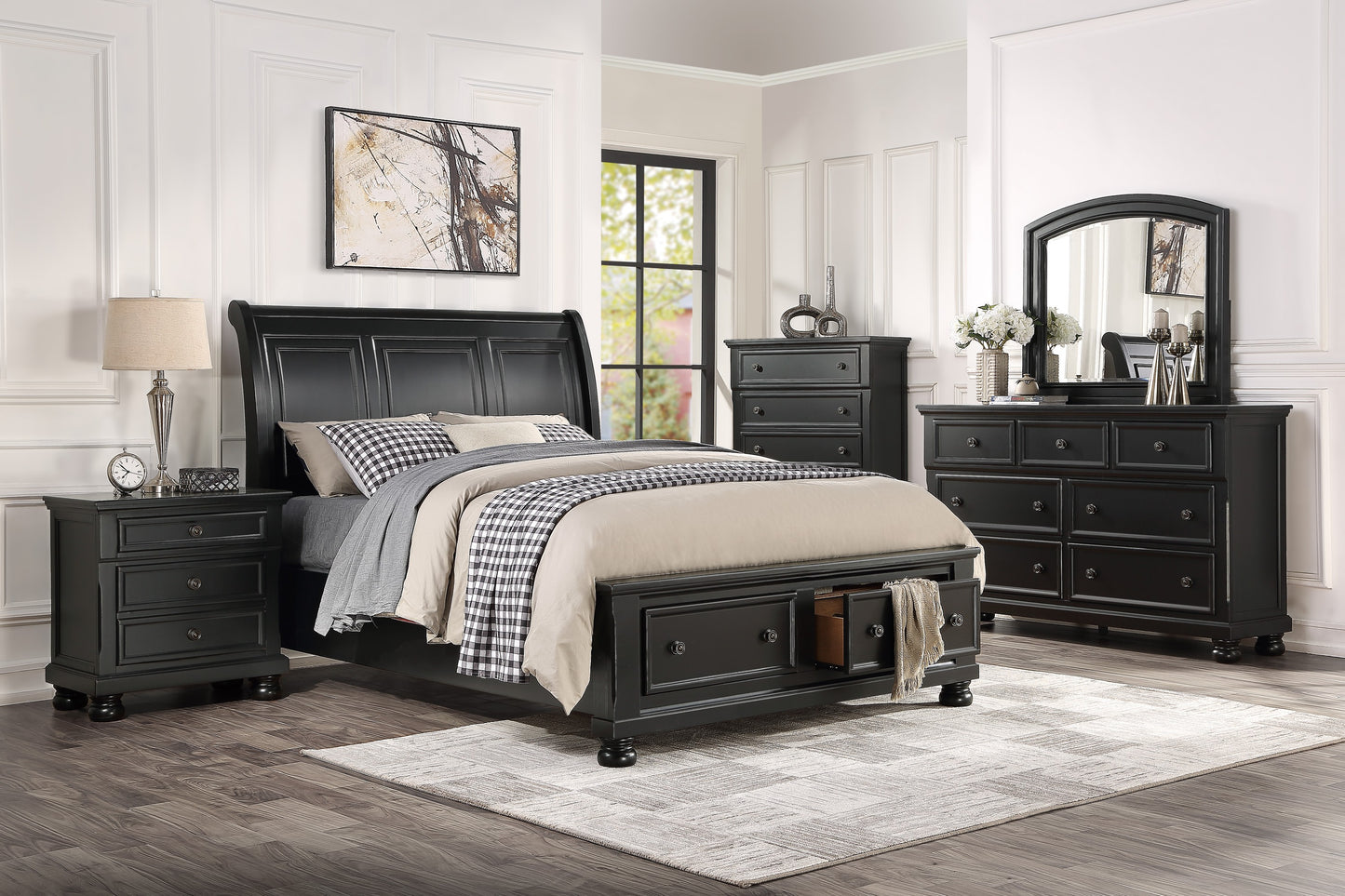 Homelegance Chest Laurelin Black Sand-Through Finish 1714BK-9