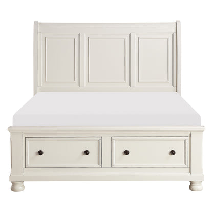 Homelegance Queen Bed Laurelin White Finish Elegant Design with Storage 1714W-1