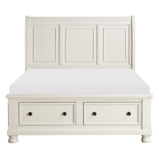 Homelegance Queen Bed Laurelin White Finish Elegant Design with Storage 1714W-1
