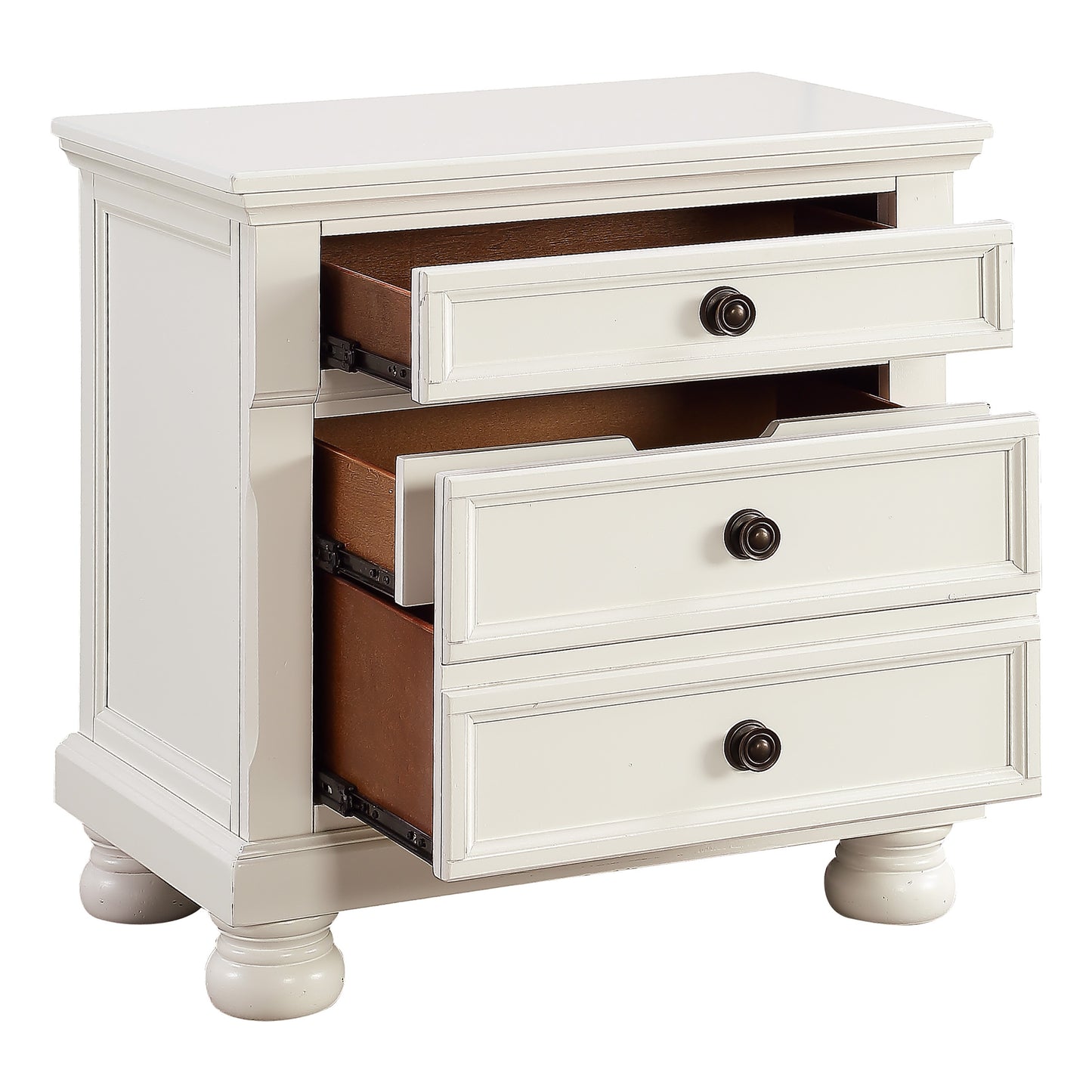Homelegance Nightstand Laurelin White Finish with Hidden Drawer 1714W-4