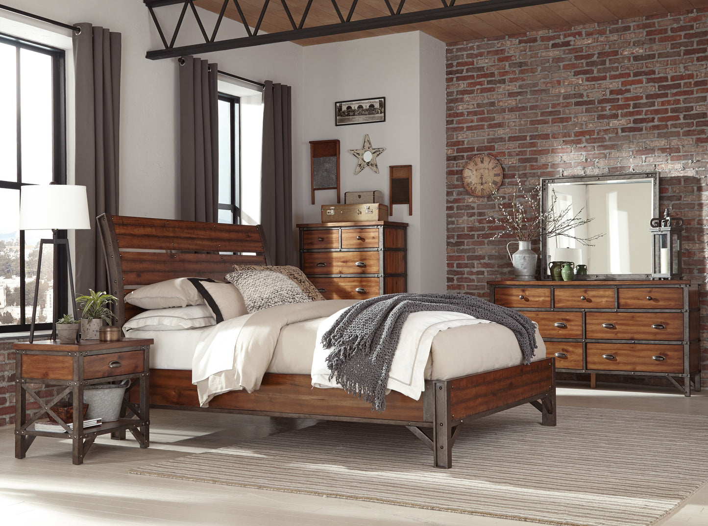 Homelegance Chest Rustic Brown Holverson Finish with Industrial Flair 1715-9