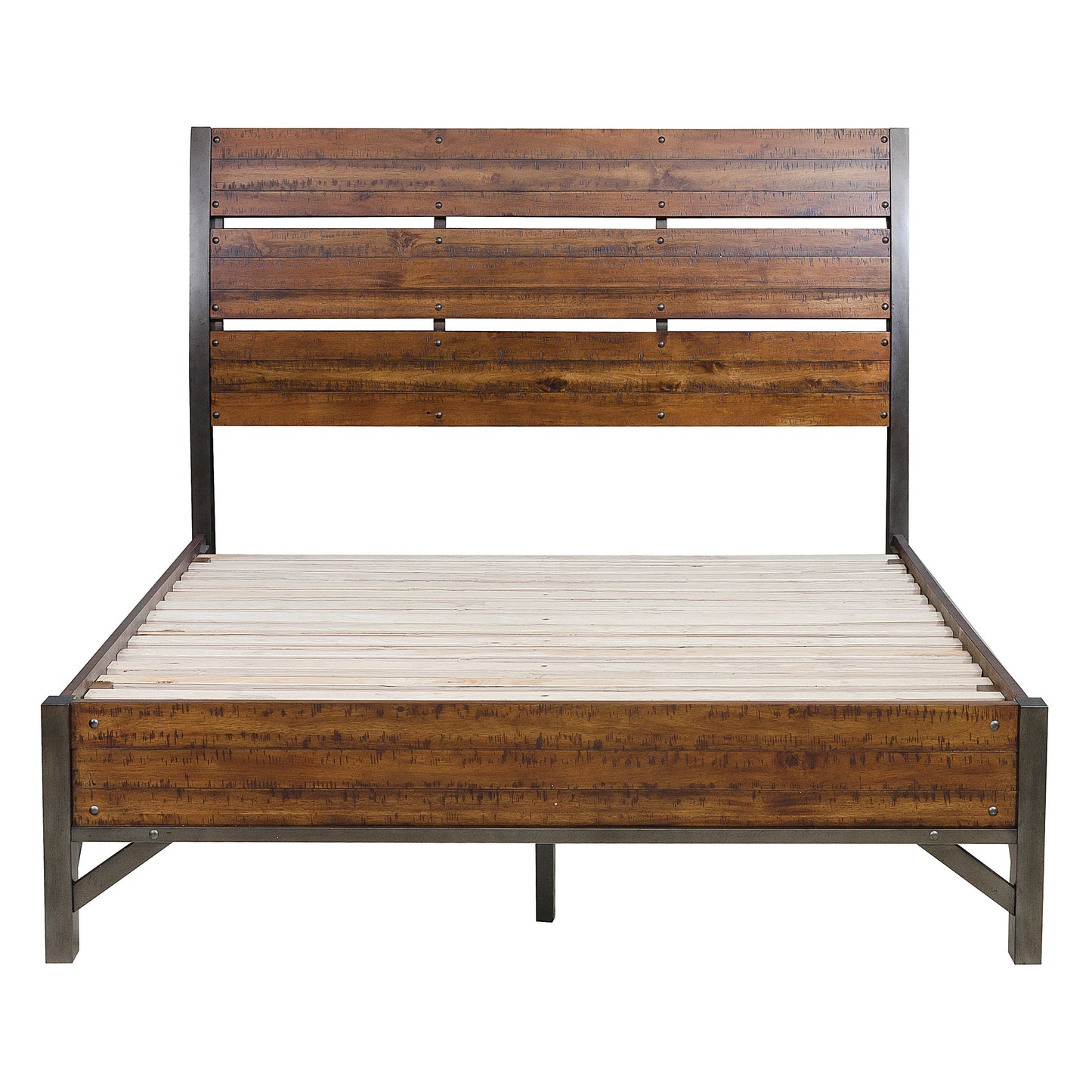 Homelegance Queen Bed Holverson Rustic Brown Milk Crate Finish 1715-1