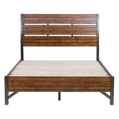 Homelegance Queen Bed Holverson Rustic Brown Milk Crate Finish 1715-1