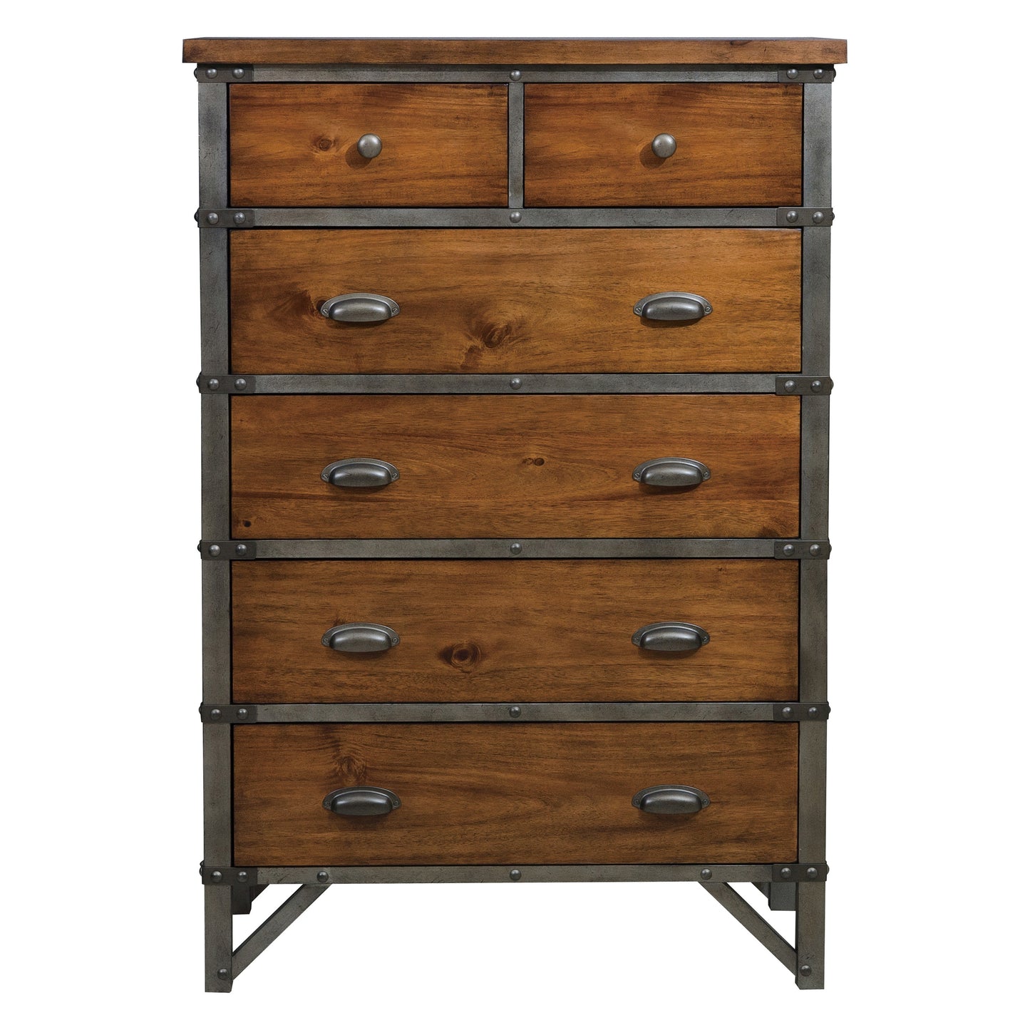 Homelegance Chest Rustic Brown Holverson Finish with Industrial Flair 1715-9