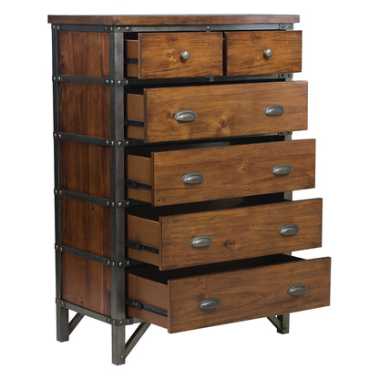 Homelegance Chest Rustic Brown Holverson Finish with Industrial Flair 1715-9
