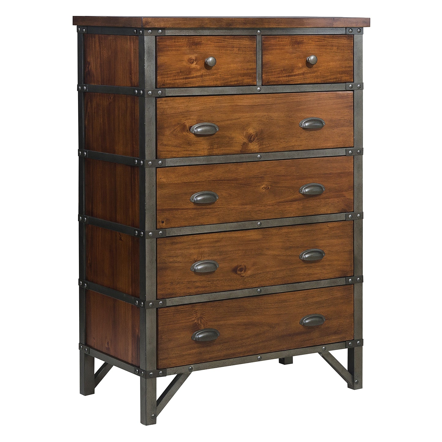 Homelegance Chest Rustic Brown Holverson Finish with Industrial Flair 1715-9