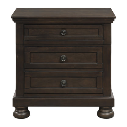 Homelegance Nightstand Begonia Grayish Brown Finish with Hidden Drawer 1718GY-4