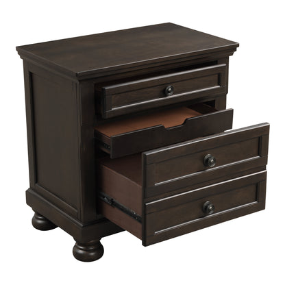 Homelegance Nightstand Begonia Grayish Brown Finish with Hidden Drawer 1718GY-4