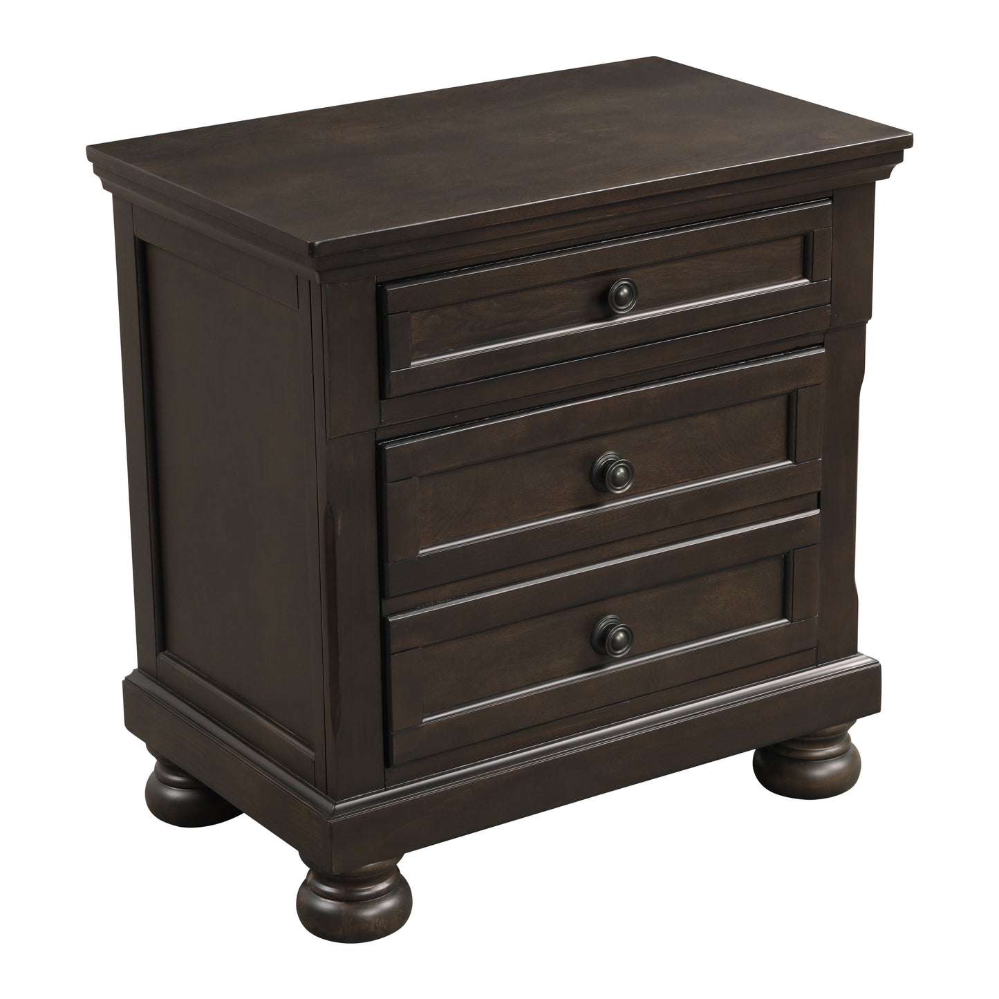 Homelegance Nightstand Begonia Grayish Brown Finish with Hidden Drawer 1718GY-4