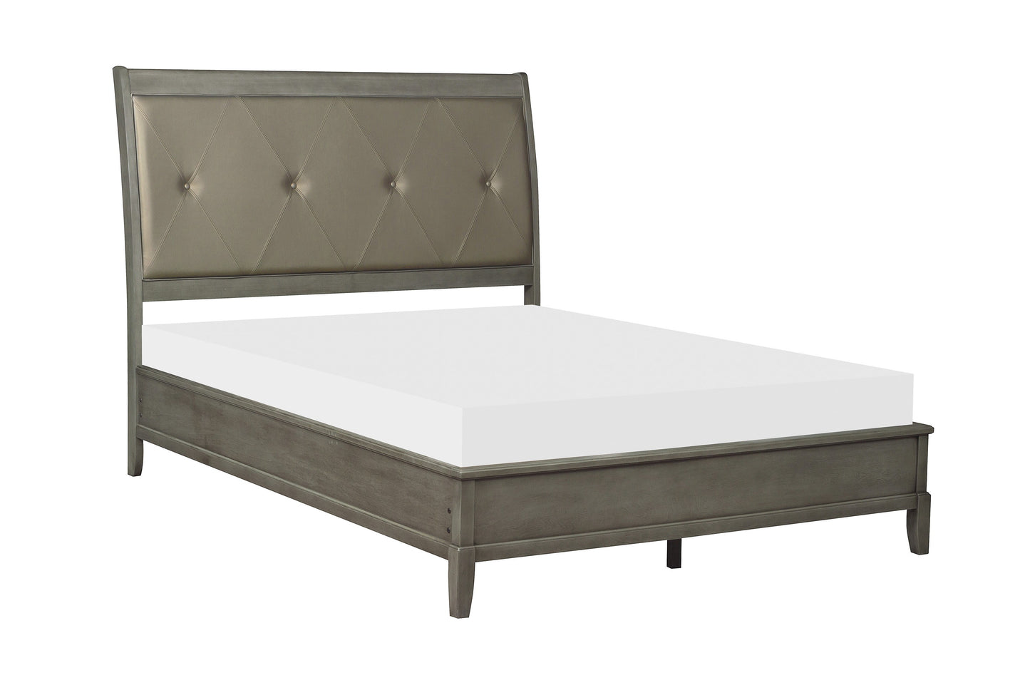 Homelegance Queen Bed Gray Cotterill Transitional Design 1730GY-1