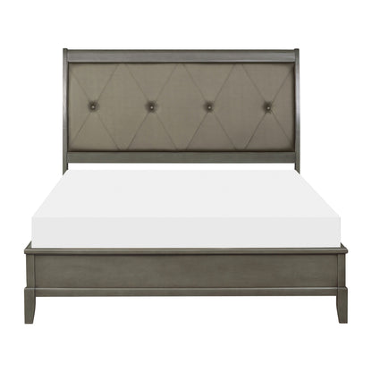 Homelegance Queen Bed Gray Cotterill Transitional Design 1730GY-1