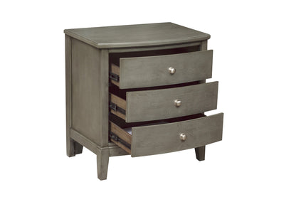 Homelegance Cotterill Nightstand Gray Finish with Satin Nickel Knobs 1730GY-4