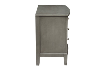 Homelegance Cotterill Nightstand Gray Finish with Satin Nickel Knobs 1730GY-4