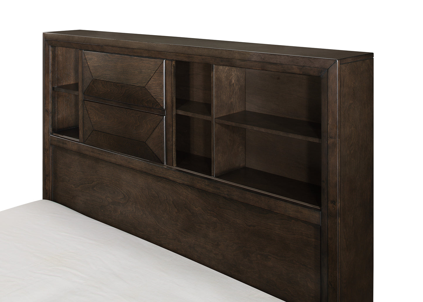 Homelegance Queen Bed Chesky Espresso with Storage Headboard 1753-1