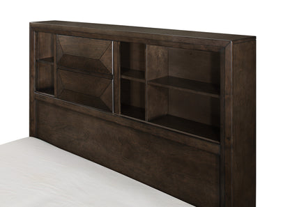 Homelegance Queen Bed Chesky Espresso with Storage Headboard 1753-1