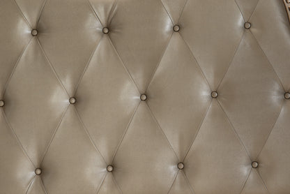 Homelegance Queen Bed Cavalier Silver Finish with Faux Leather Headboard 1757SV-1