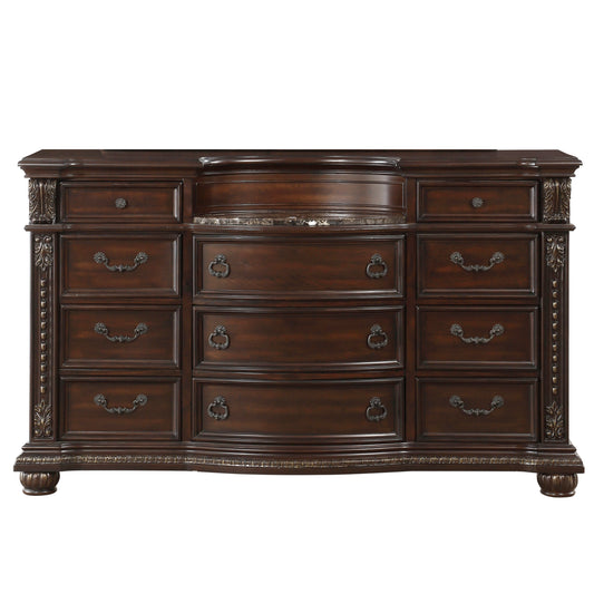 Homelegance Dresser Cavalier Dark Cherry Finish with Gold Highlights 1757-5