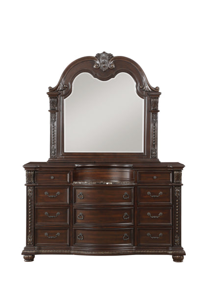 Homelegance Dresser Cavalier Dark Cherry Finish with Gold Highlights 1757-5