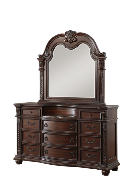Homelegance Dresser Cavalier Dark Cherry Finish with Gold Highlights 1757-5