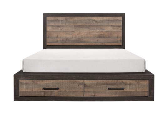 Homelegance Queen Bed Miter Rustic Mahogany Dark Ebony 1762-1