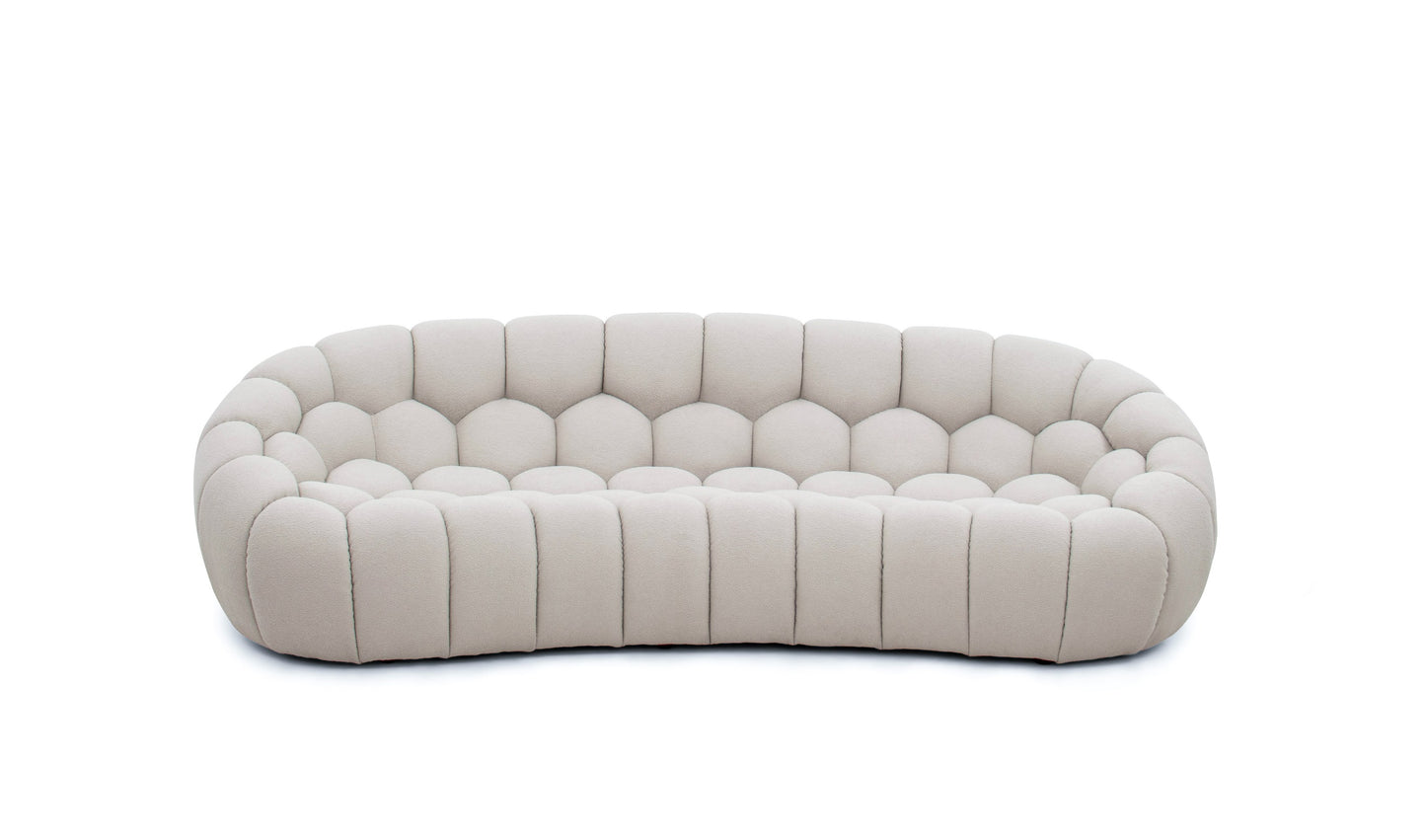 Divani Casa Yolonda Modern Curved Beige Fabric Sofa Set