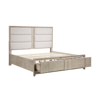 Homelegance Queen Bed McKewen Light Gray Finish with Storage Drawers 1820N-1