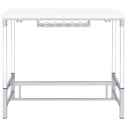 Norcrest 47-inch Acrylic Leg Bar Table White High Gloss