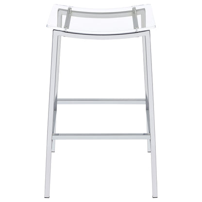 Jovani Acrylic Backless Bar Stool Chrome (Set of 2)